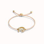 Salmon cord bracelet with a pearl